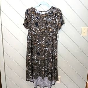 T shirt hi low dress geometric design